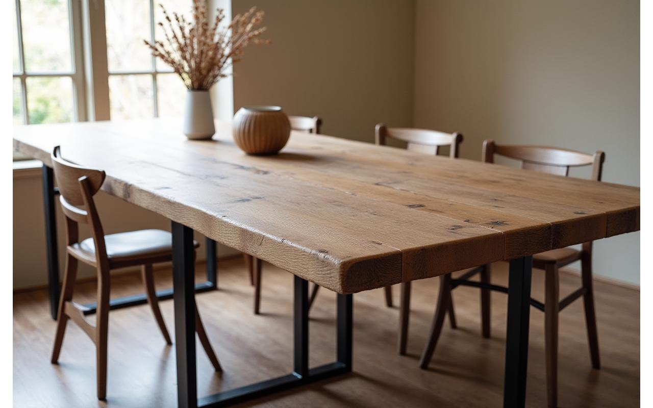 Mesa de Jantar Rústica em Carvalho Massiço