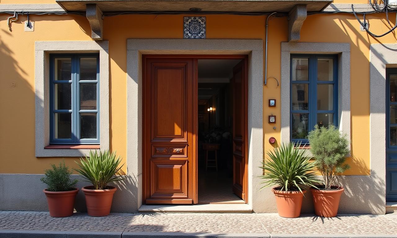 Fachada da Oficina Lisboa no centro histórico de Lisboa, com uma grande porta de madeira.